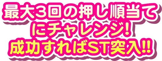 最大3回の押し順当てにチャレンジ!成功すればST突入!!