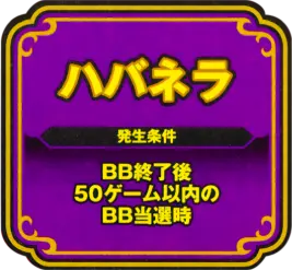 ハバネラ 発生条件:BB終了後50ゲーム以内のBB当選時